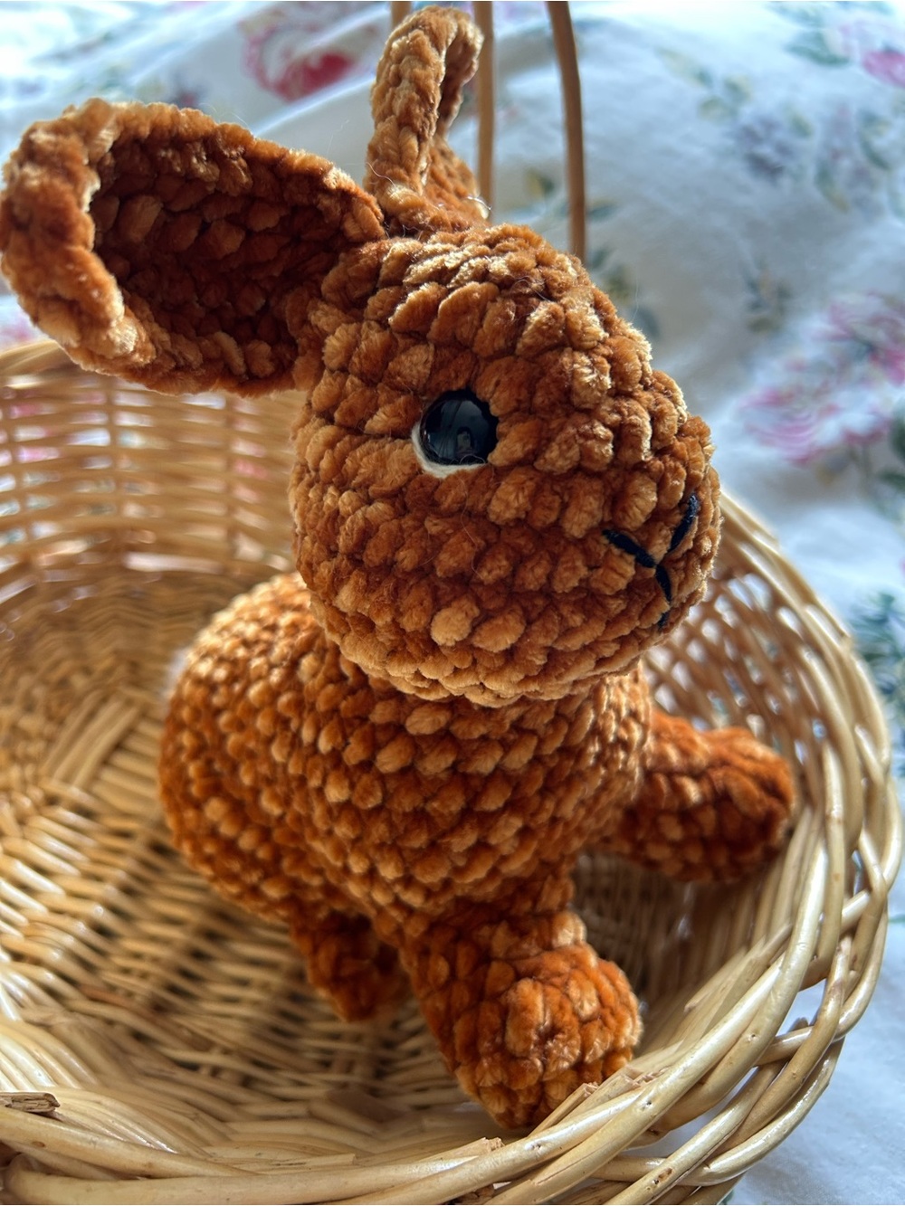 Handmade Crochet Amigurumi Brown Bunny Rabbit Cottagecore Farmhouse Decor